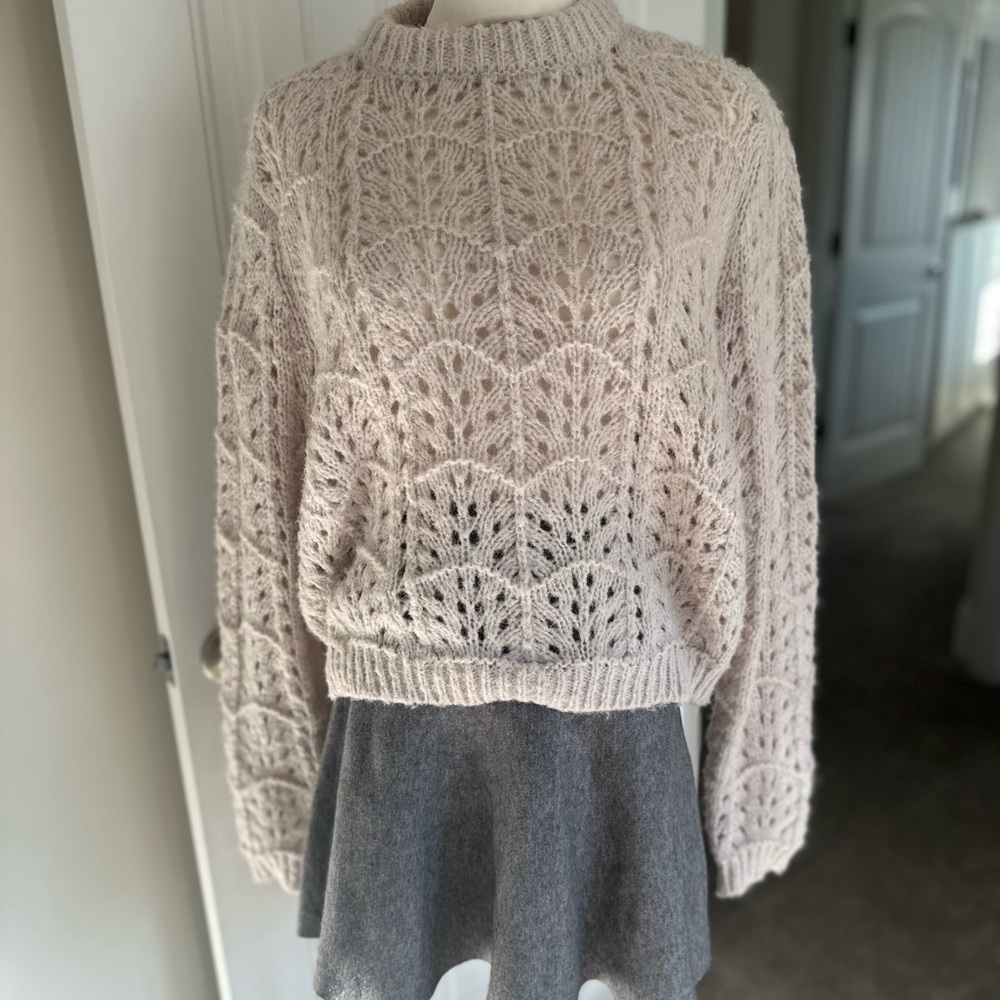 Vero Moda Cream Chunky Knit Crew Neck Sweater